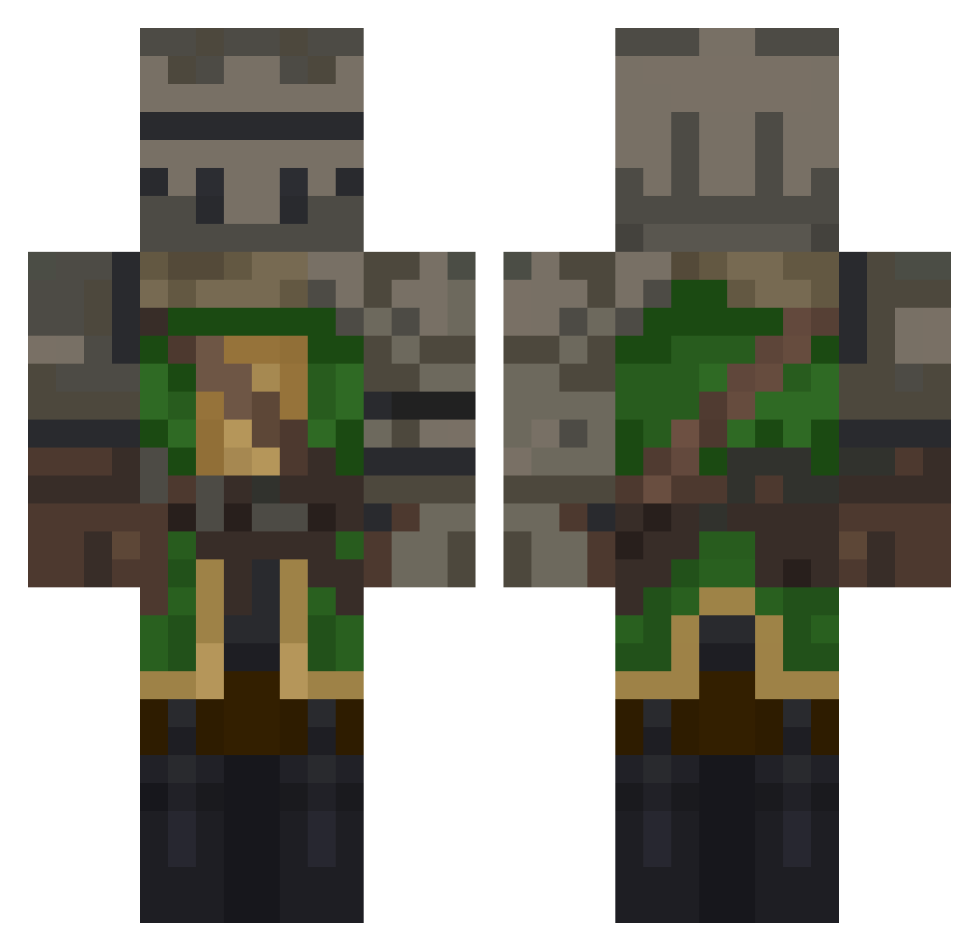 GawainKnight Minecraft skin, front and back view