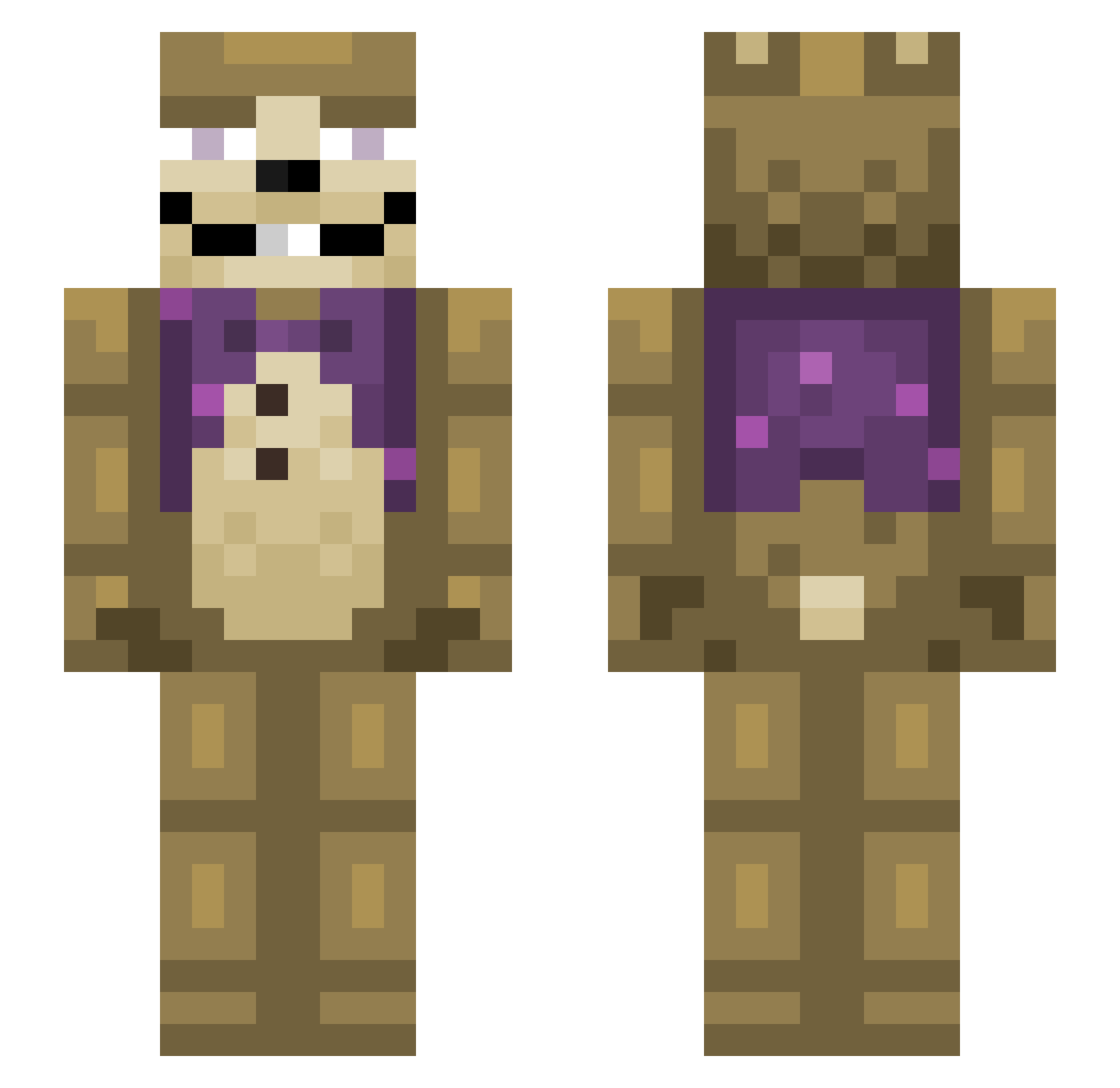 Bodstor Minecraft skin, front and back view
