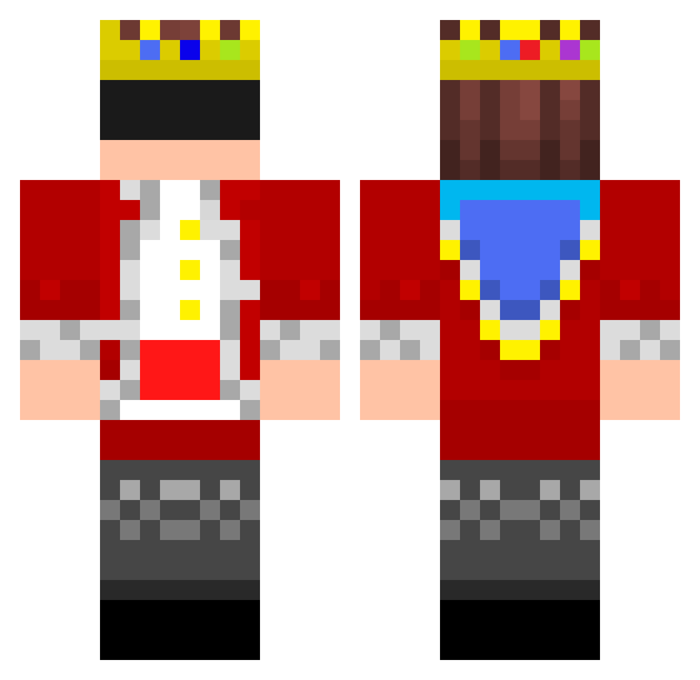 v4sk3_ Minecraft skin, front and back view