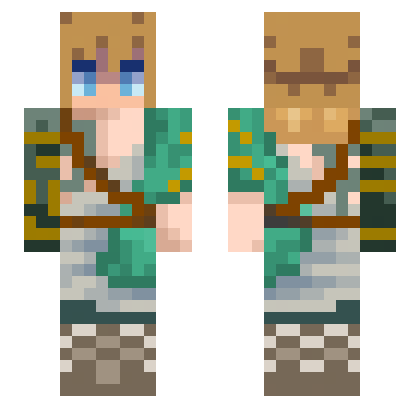 tylerfeng Minecraft skin, front and back view