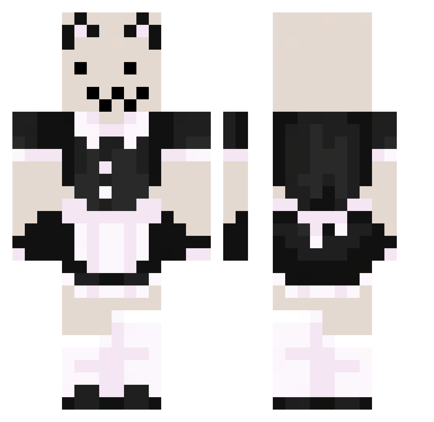 snaGMC Minecraft skin, front and back view