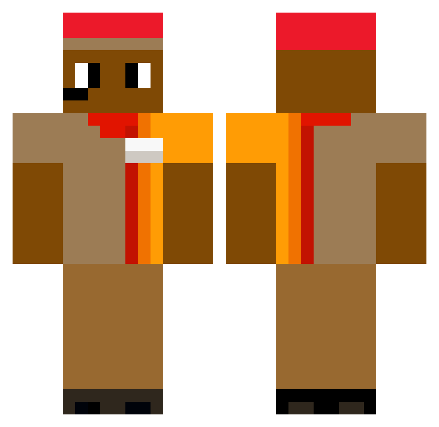 machuuuu Minecraft skin, front and back view