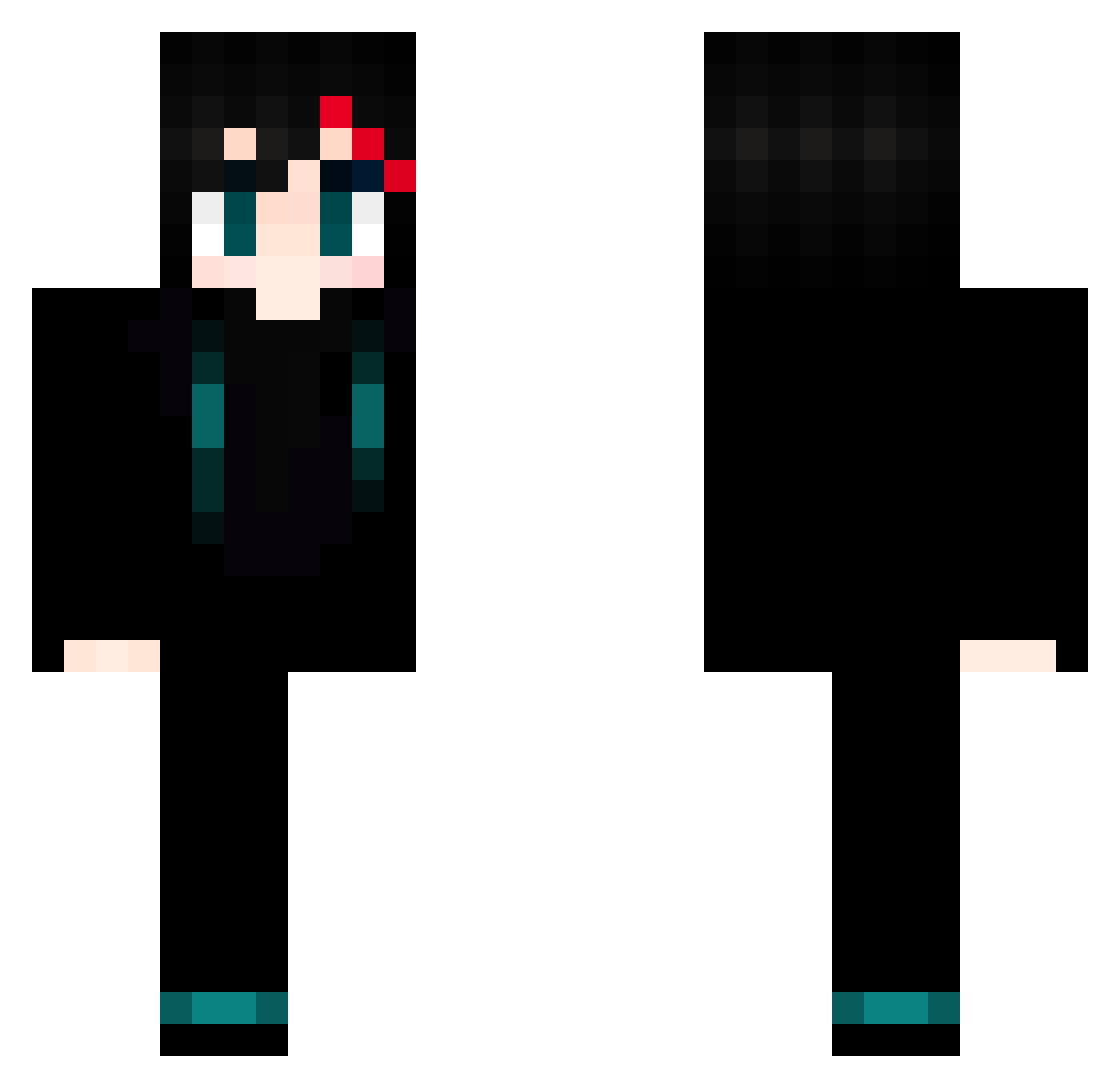 Satifay Minecraft skin, front and back view