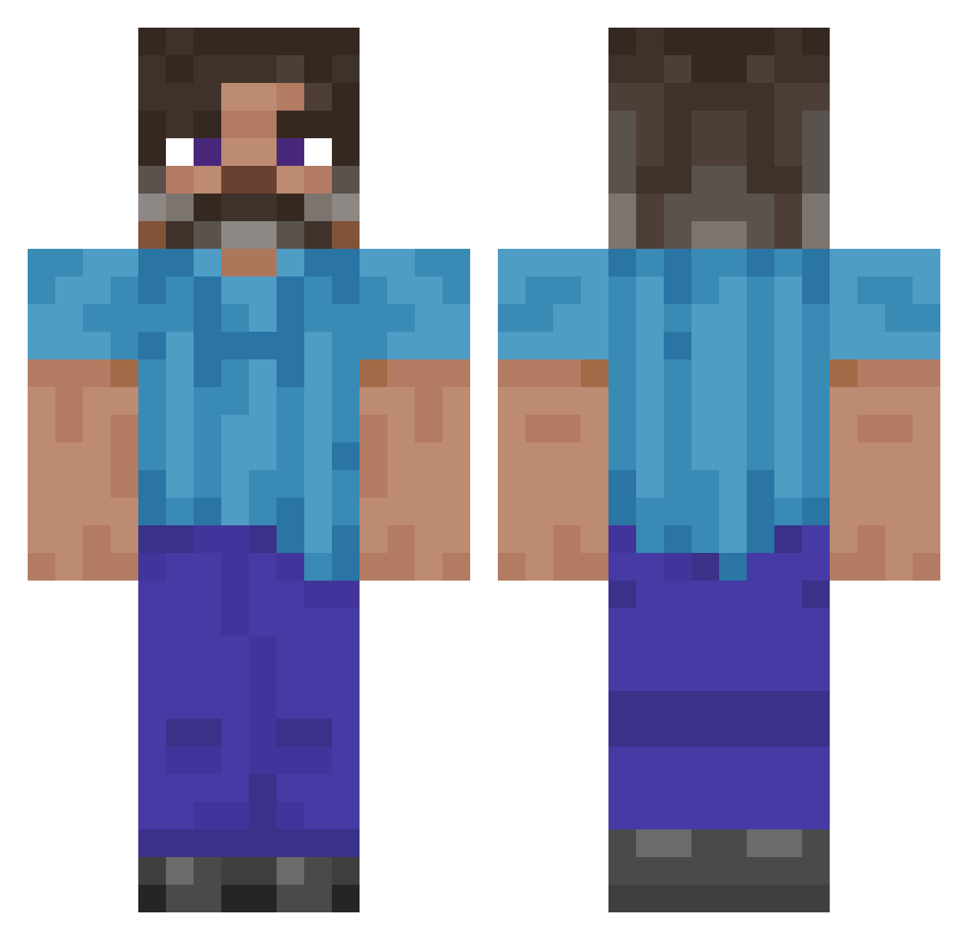 Yo_Boi_Dark Minecraft skin, front and back view