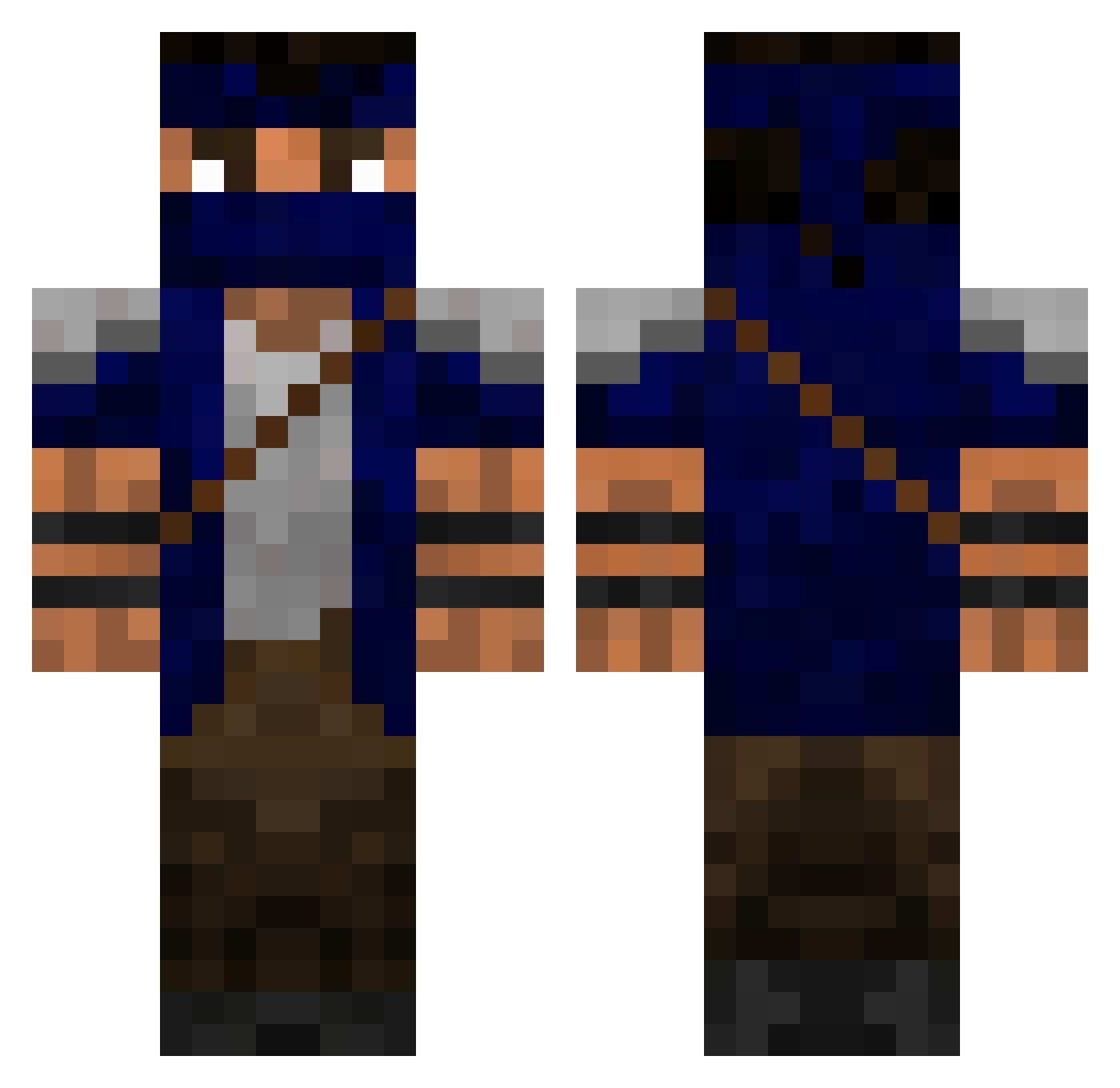 Pomme Minecraft skin, front and back view