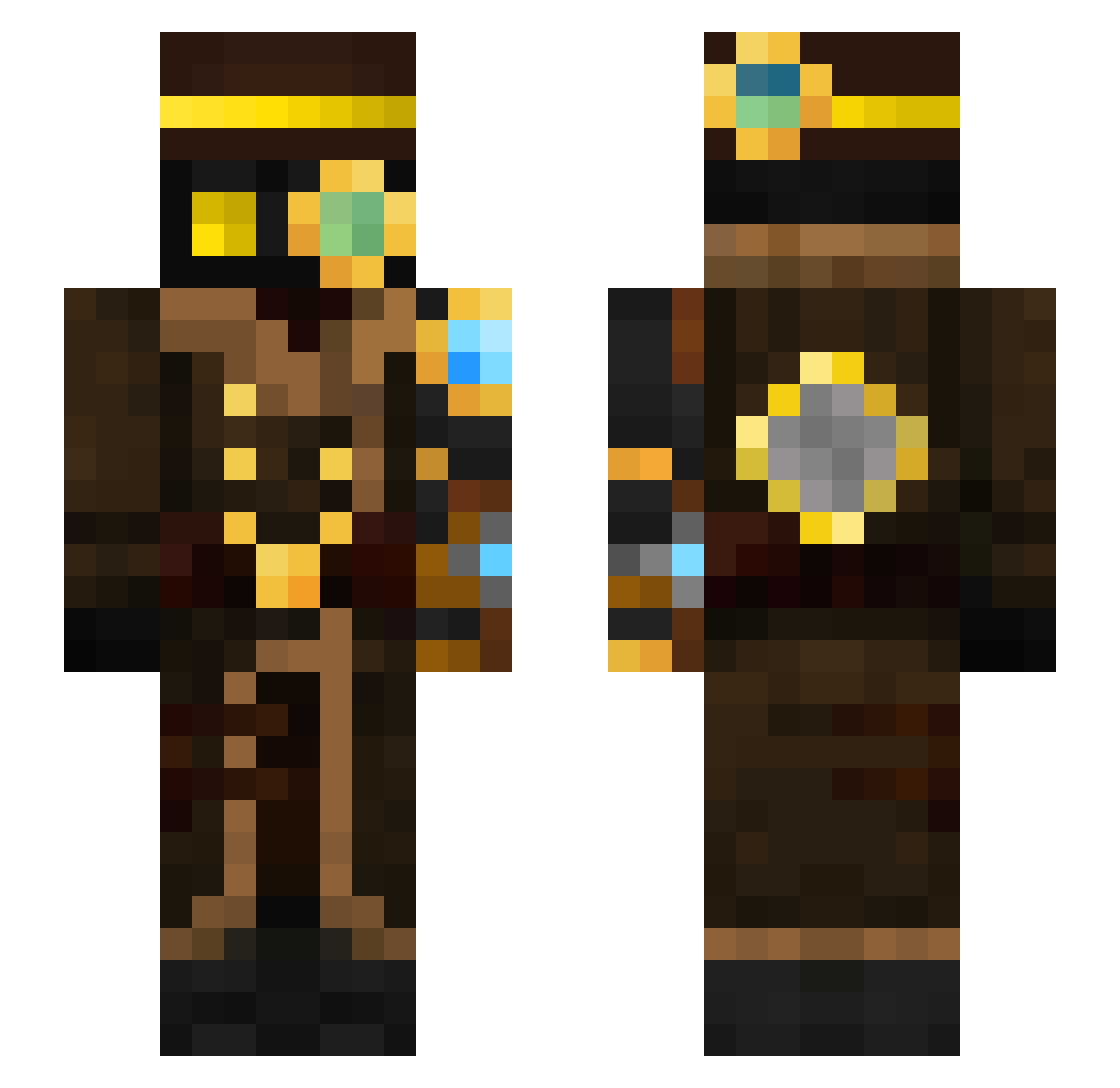 Nw5x Minecraft skin, front and back view