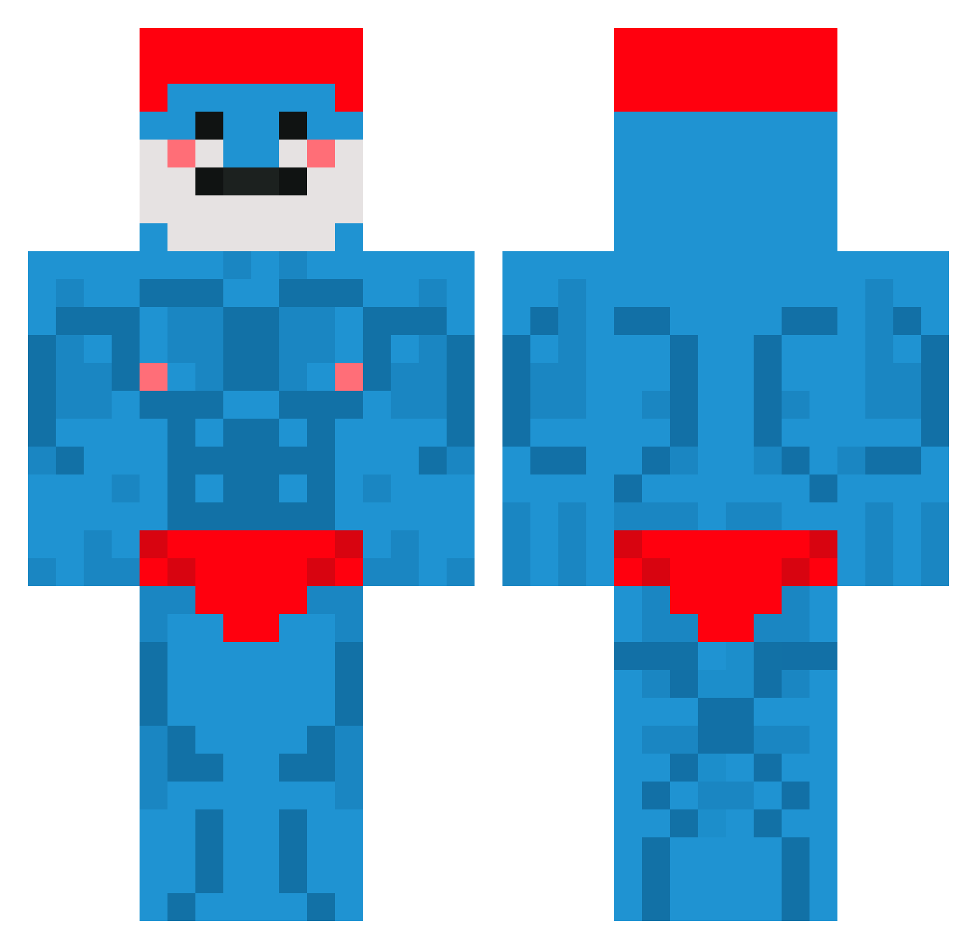 Duqed Minecraft skin, front and back view