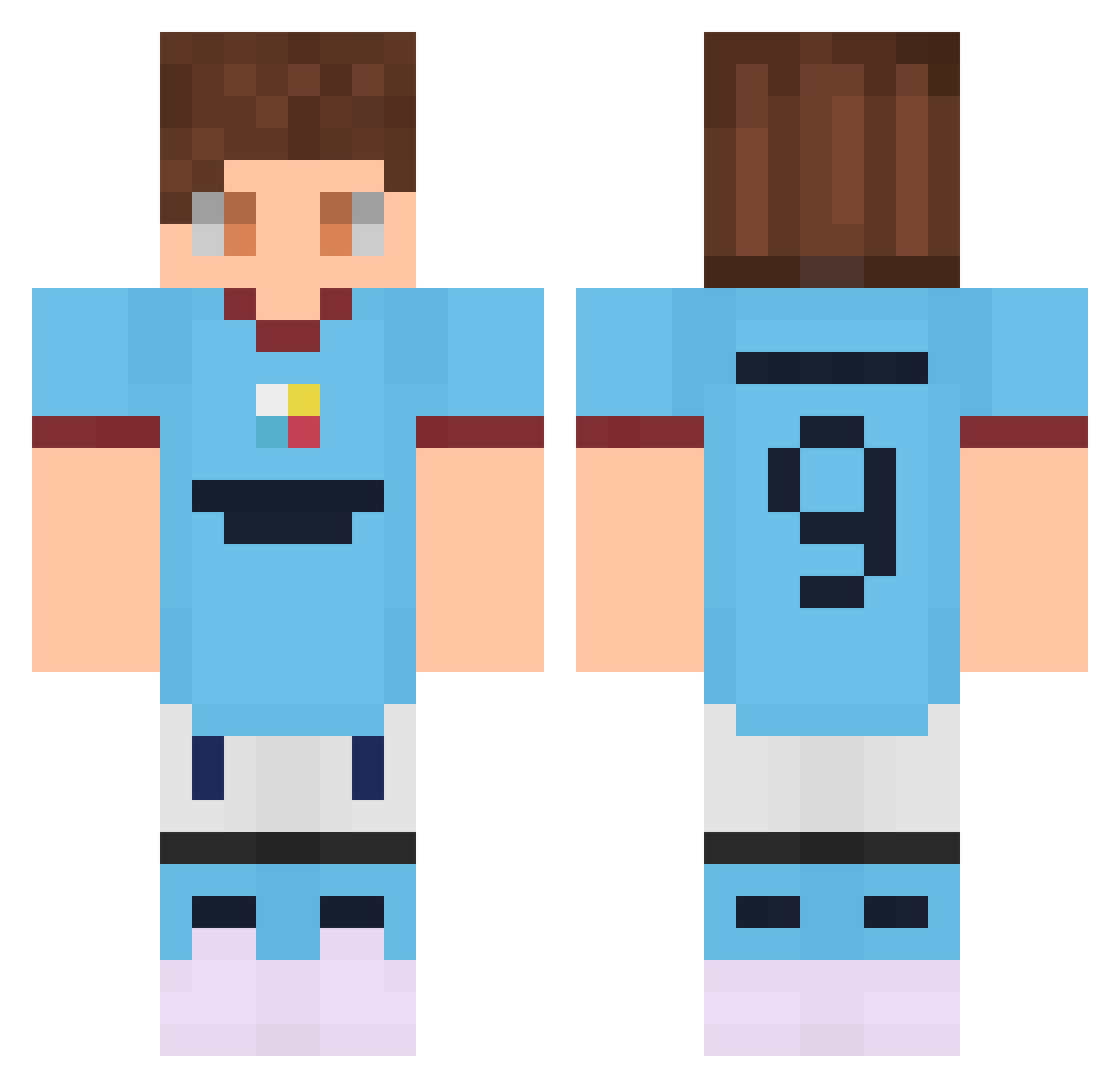 L0RRAN Minecraft skin, front and back view
