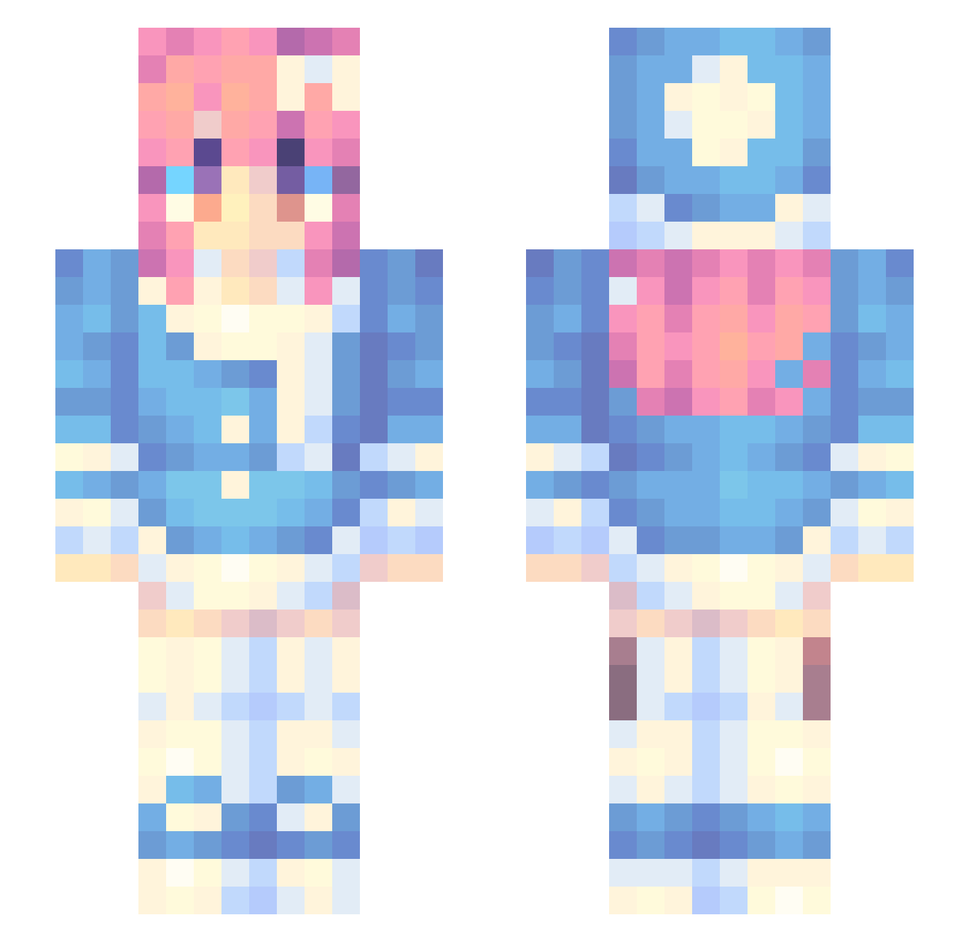 Towers01 Minecraft skin, front and back view