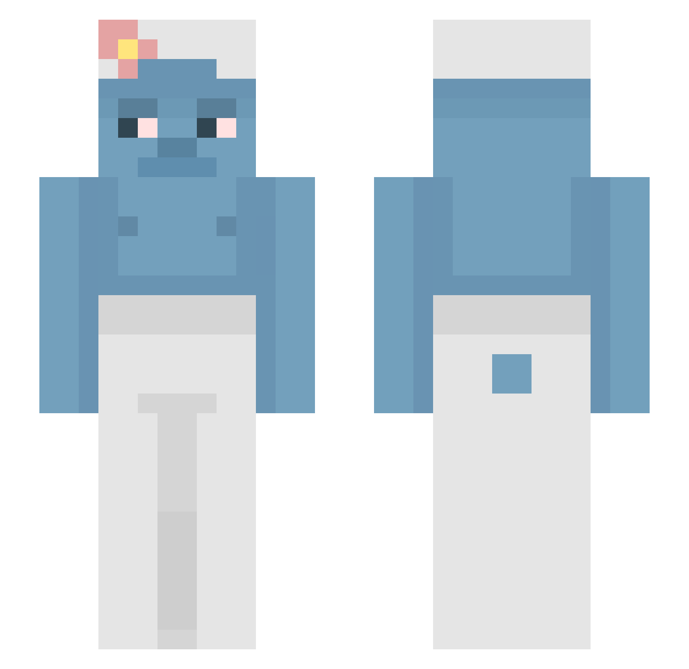 fauxfrenchy Minecraft skin, front and back view