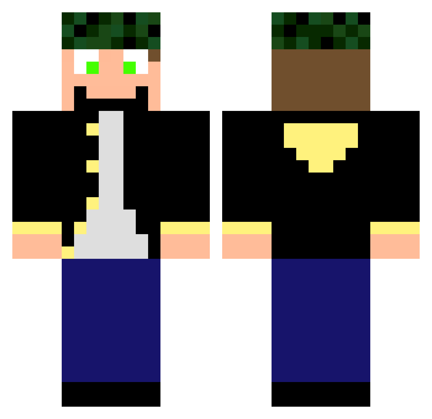 Taizenn Minecraft skin, front and back view