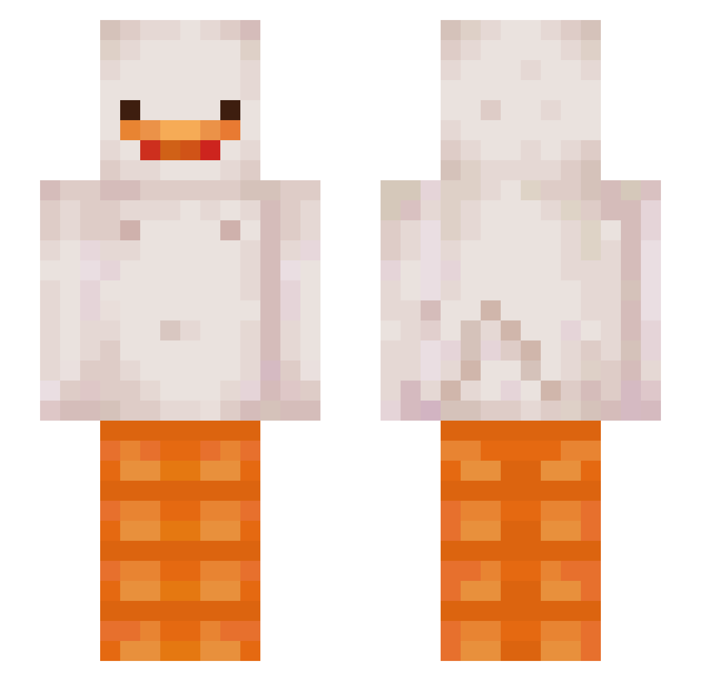 Sandynosaure Minecraft skin, front and back view