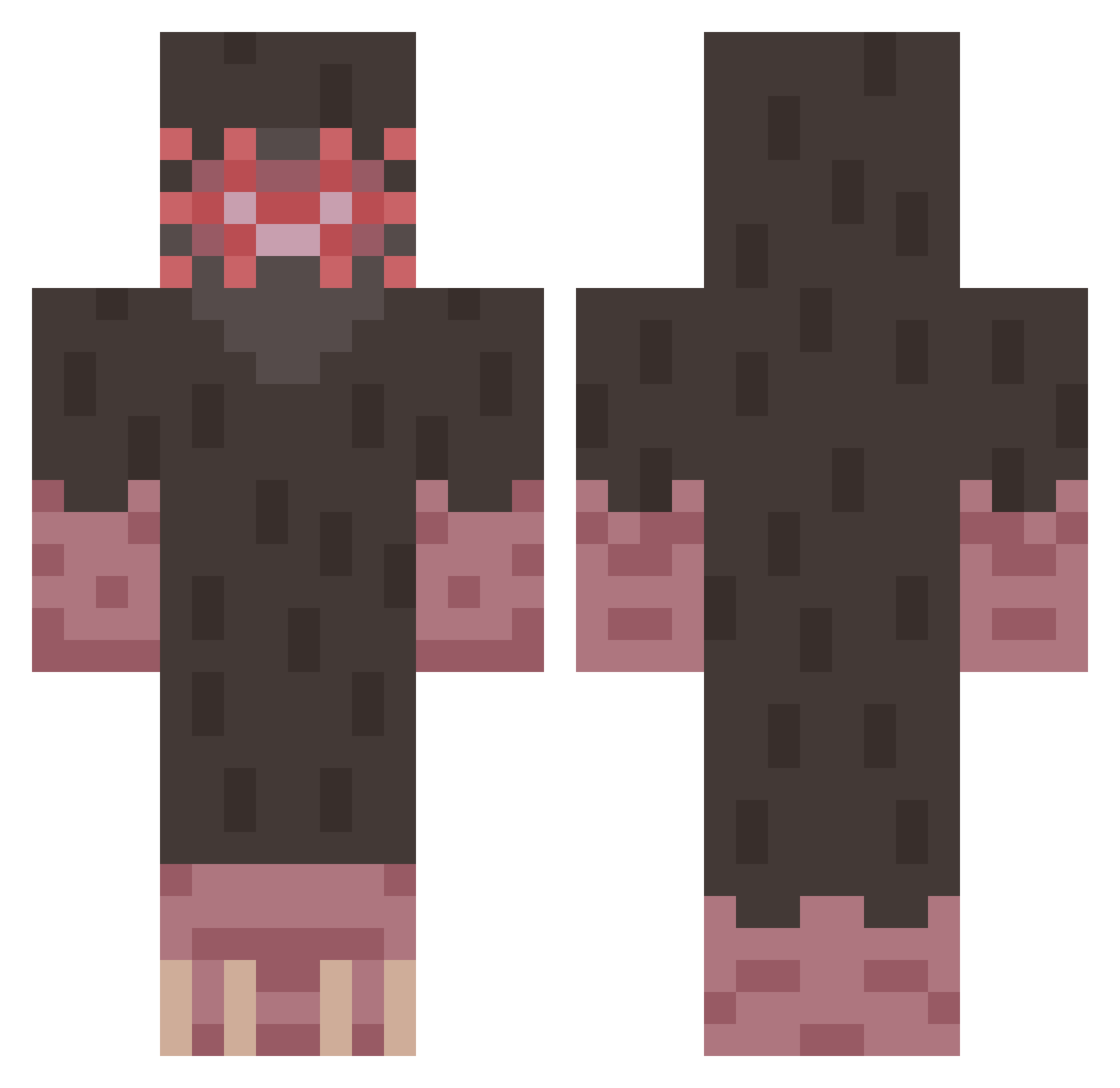Doodlesbuddy Minecraft skin, front and back view