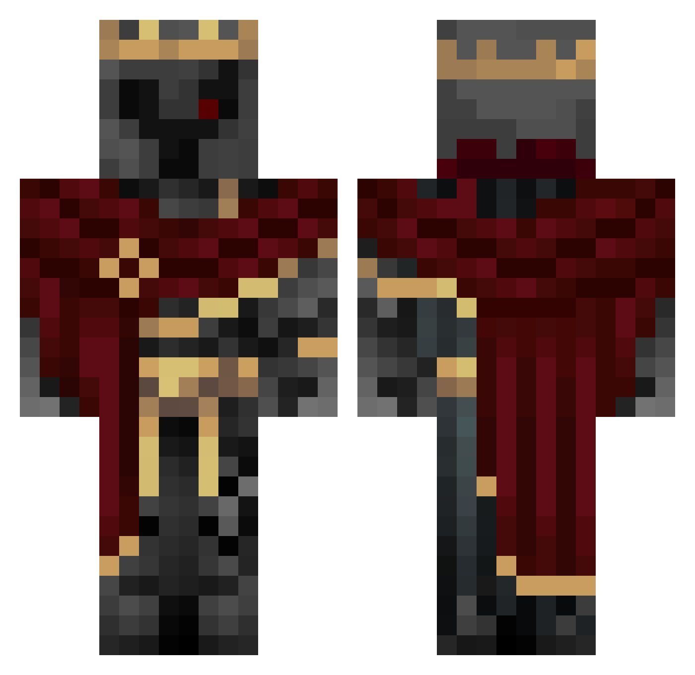 tom1879 Minecraft skin, front and back view