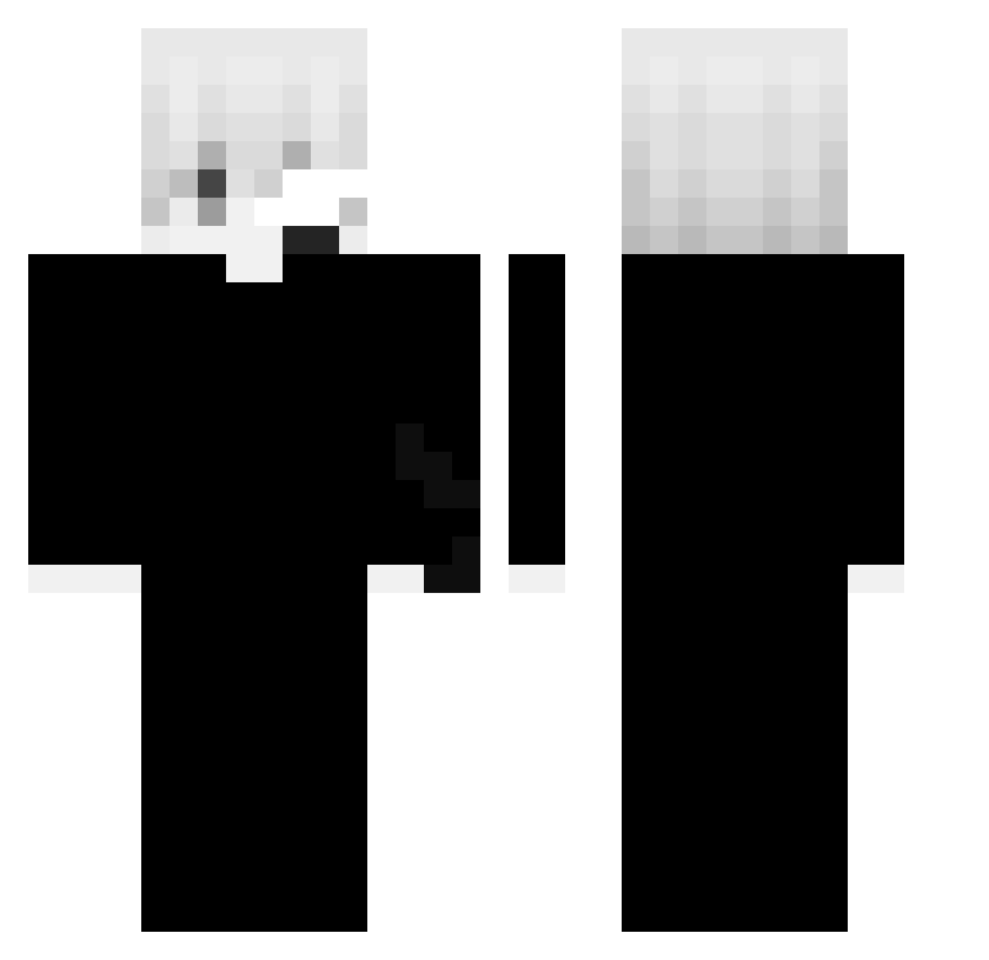 retrains Minecraft skin, front and back view