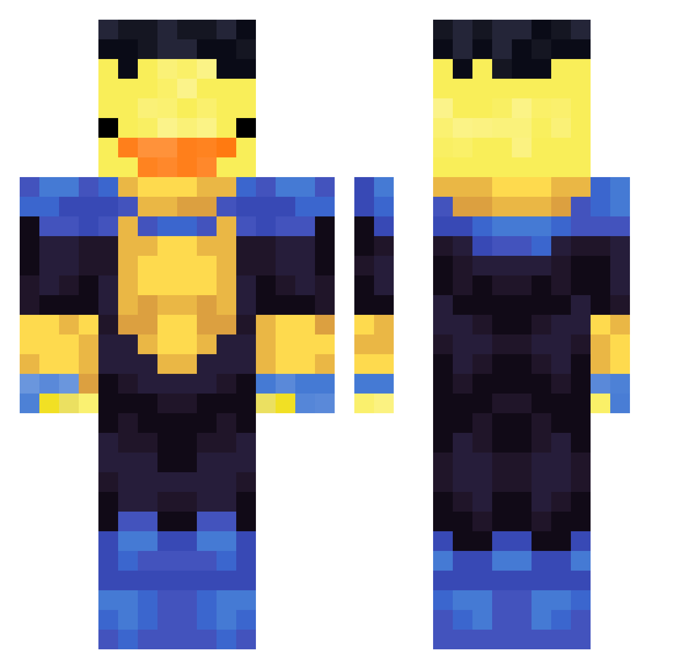 TimeDiamondMC Minecraft skin, front and back view