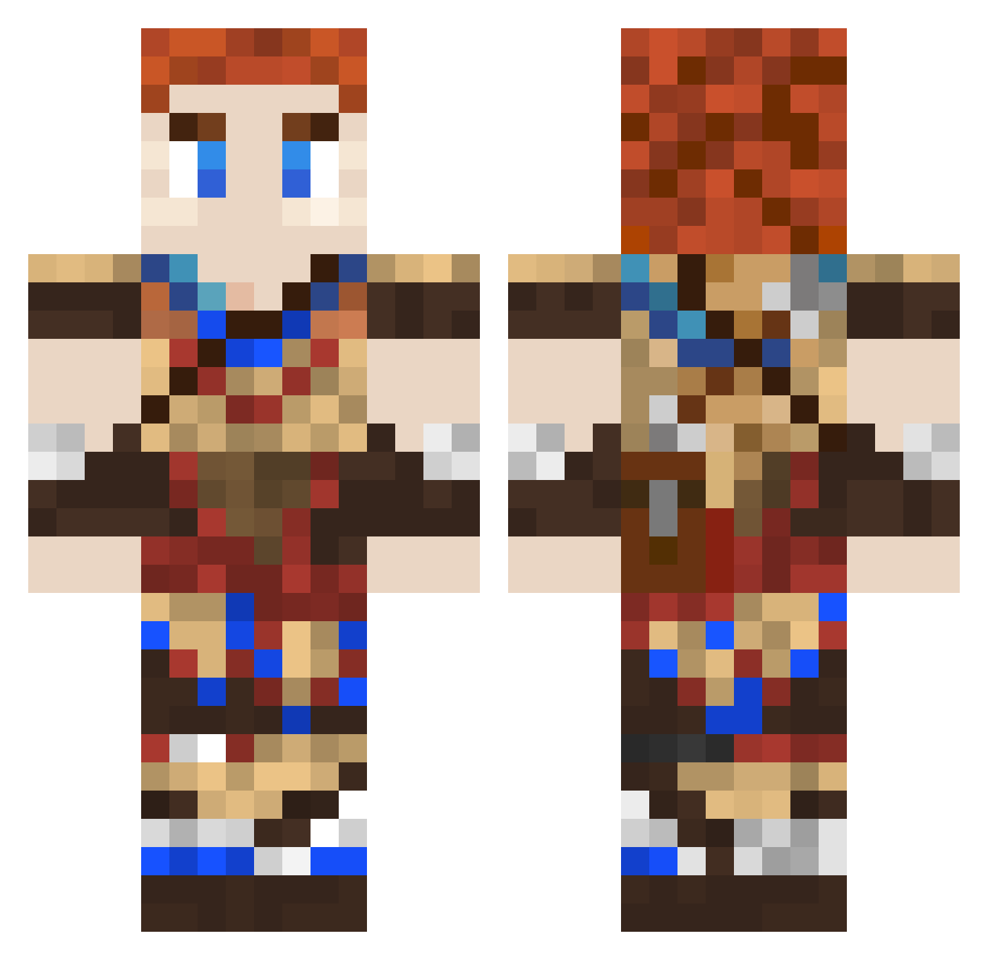 M3YXU Minecraft skin, front and back view