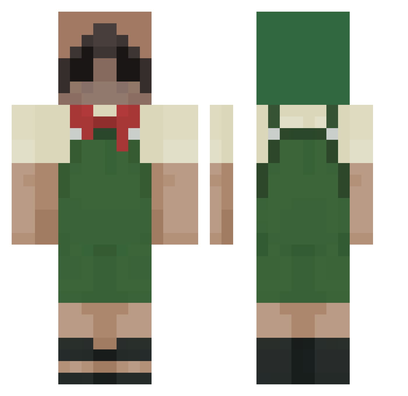 KlauFahrrad Minecraft skin, front and back view