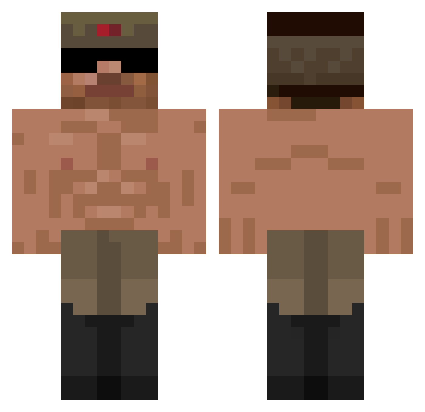 purplemf Minecraft skin, front and back view