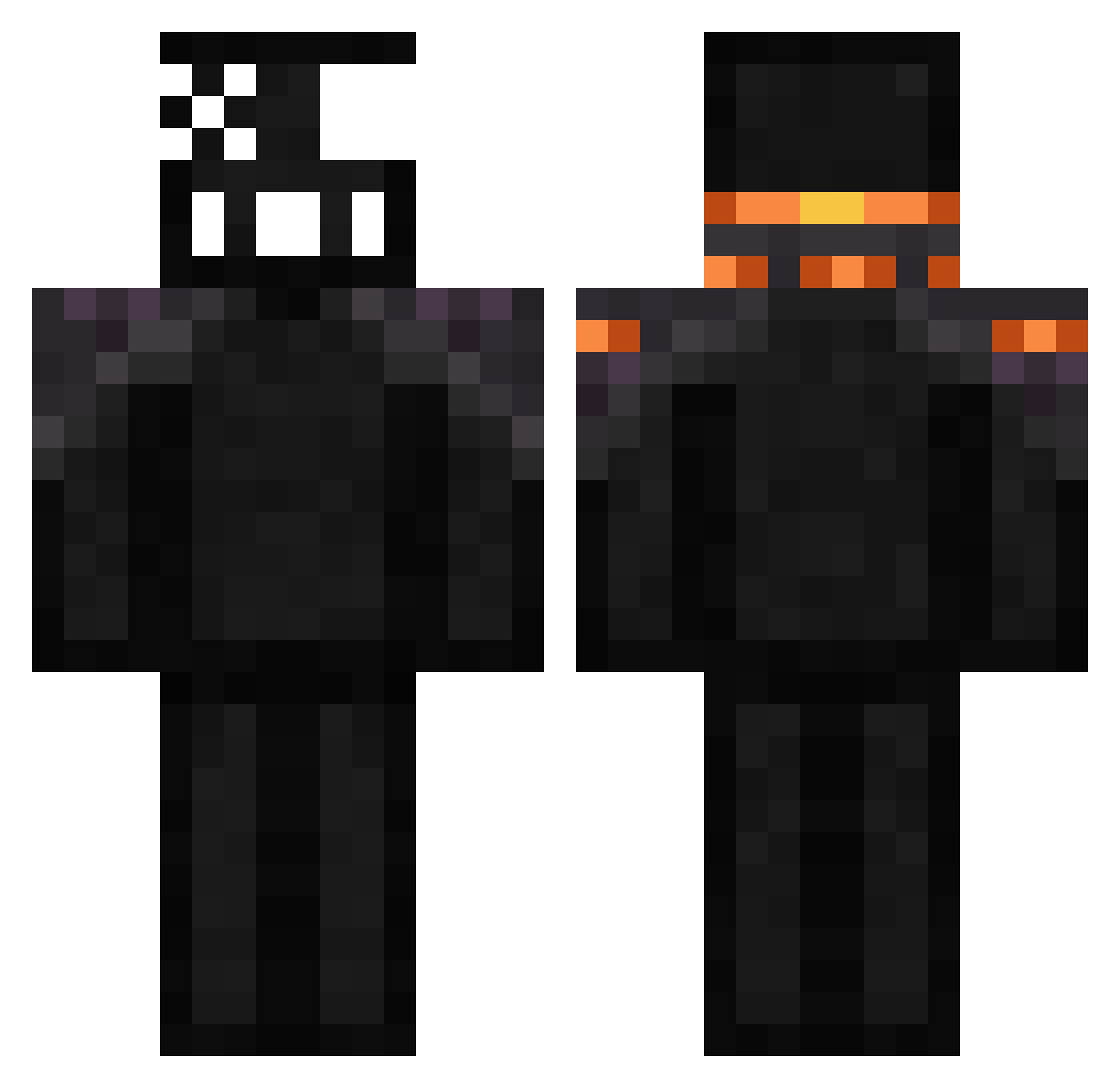 Voidshadow11 Minecraft skin, front and back view