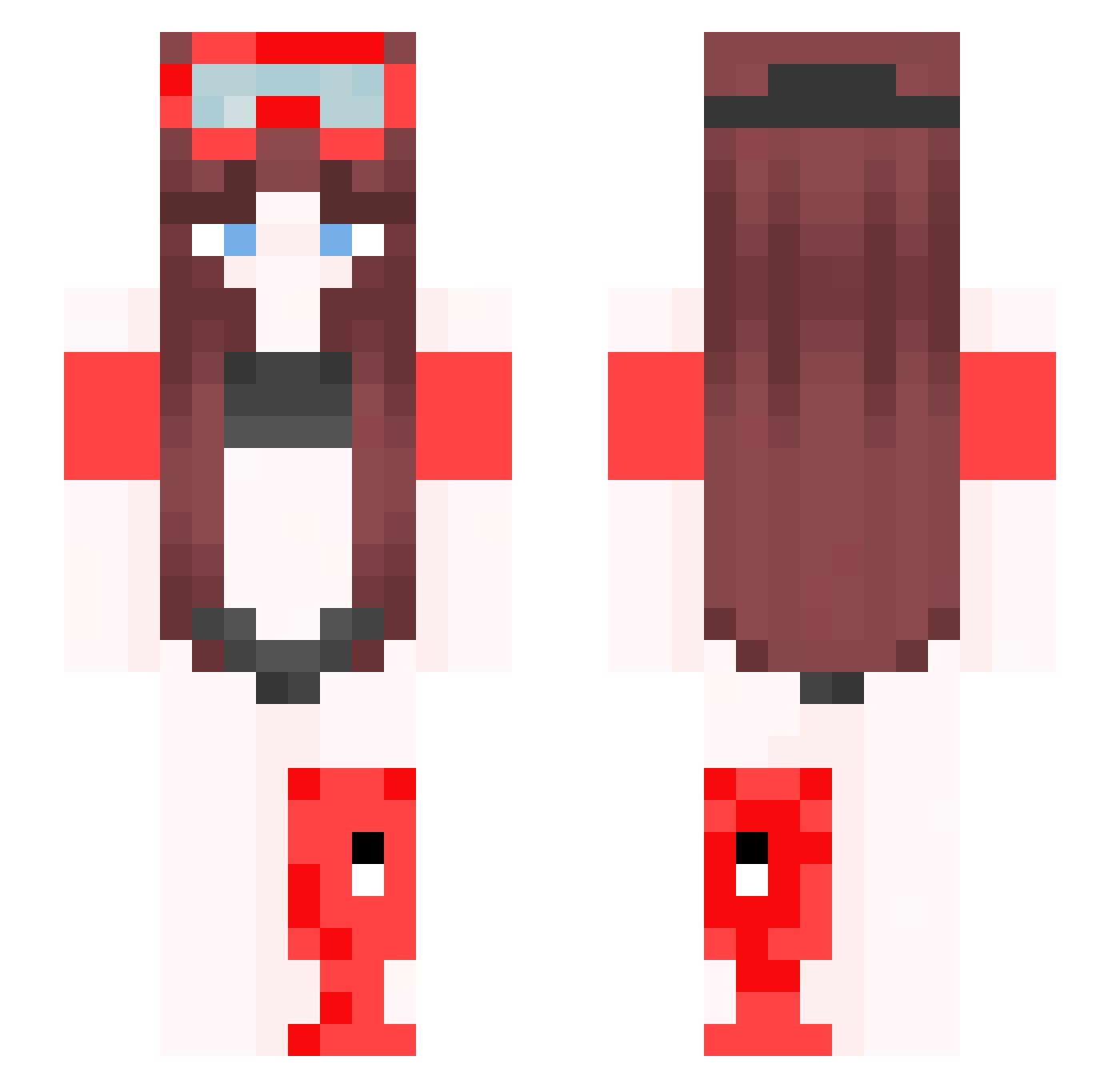 PickMeEgirl Minecraft skin, front and back view