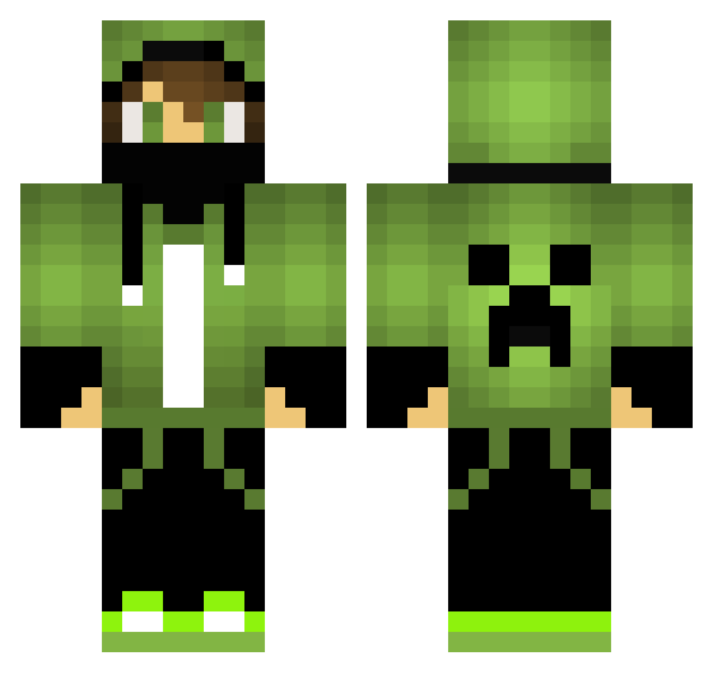 weexiao Minecraft skin, front and back view