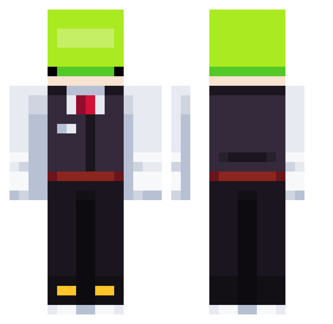 Ganarndy Minecraft skin, front and back view