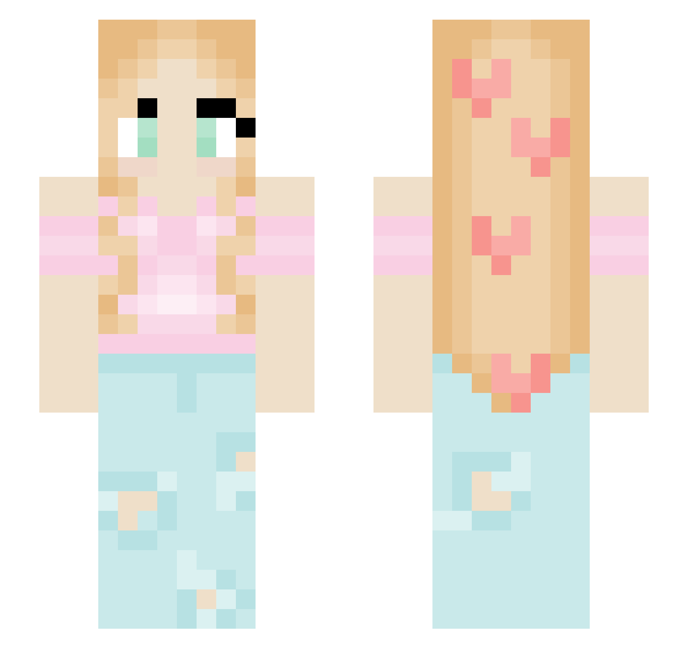 andress Minecraft skin, front and back view
