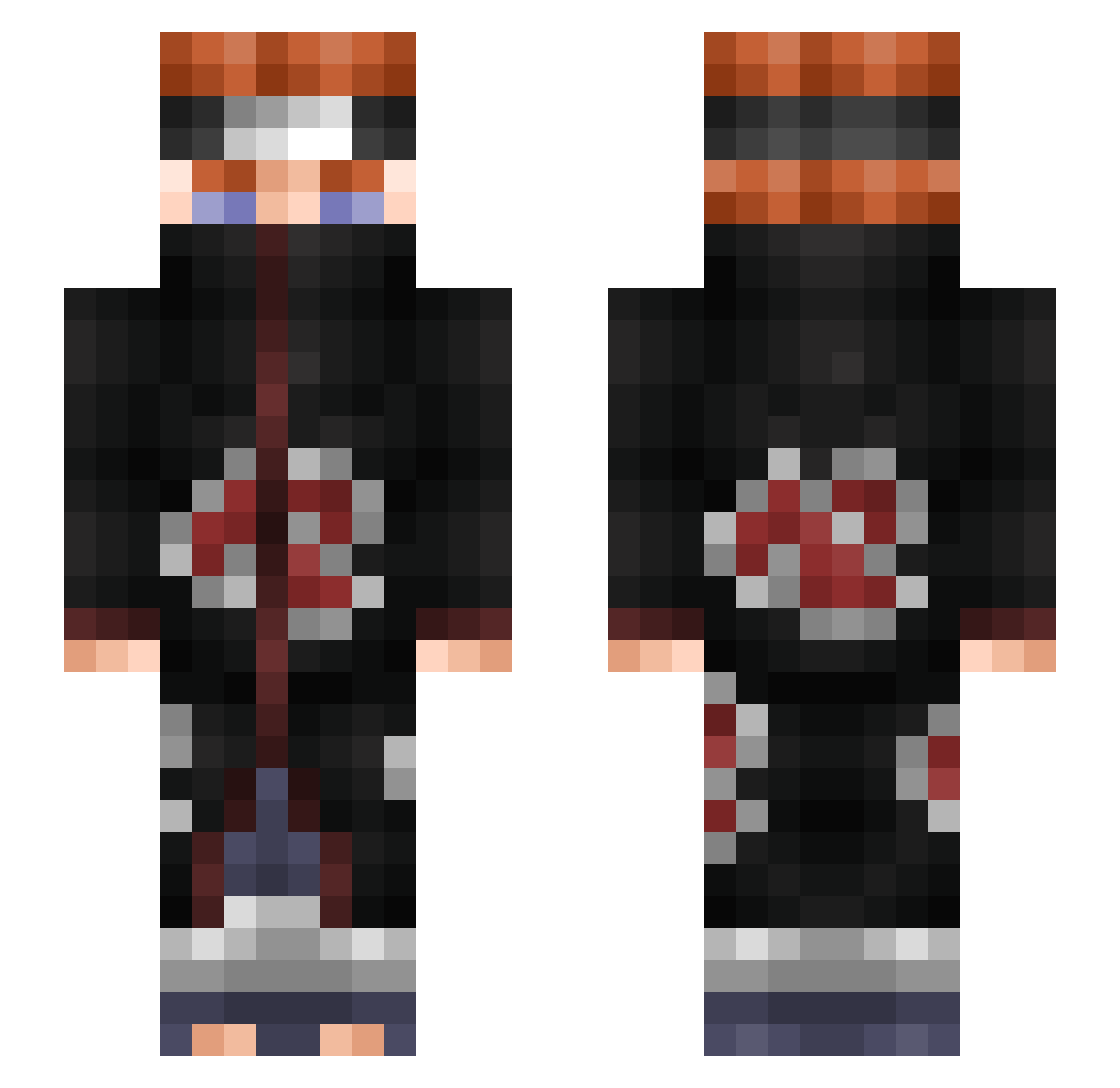 aarox_pe Minecraft skin, front and back view