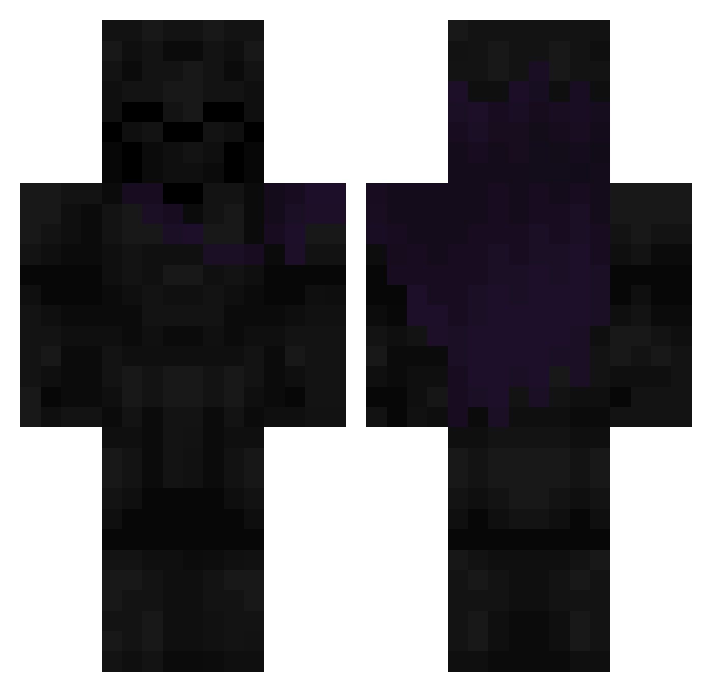 Vhantler Minecraft skin, front and back view