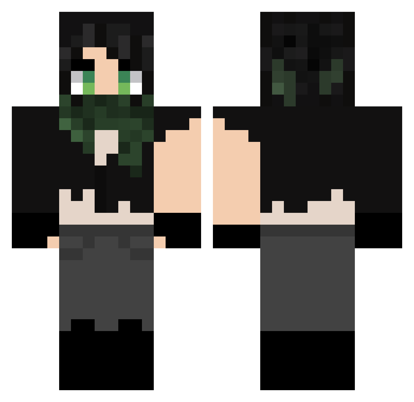 Levirosepettals Minecraft skin, front and back view