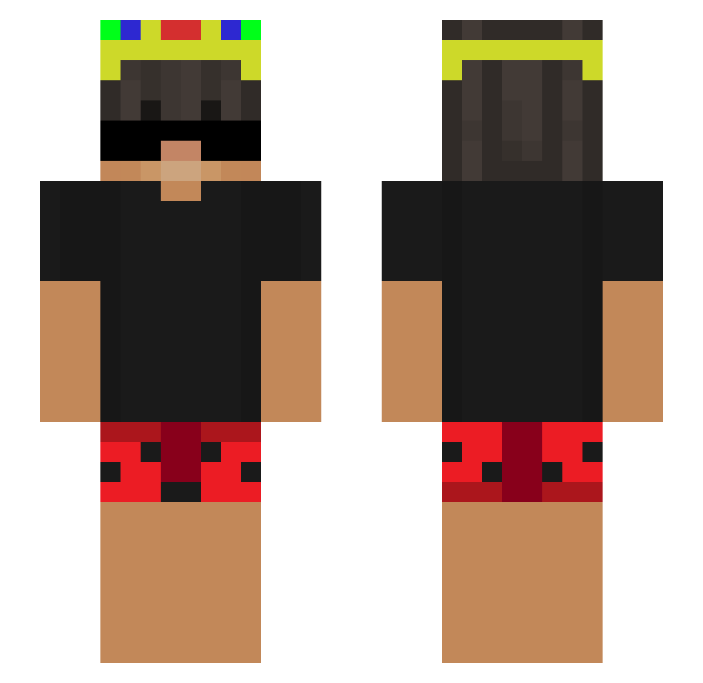 MrRelam Minecraft skin, front and back view