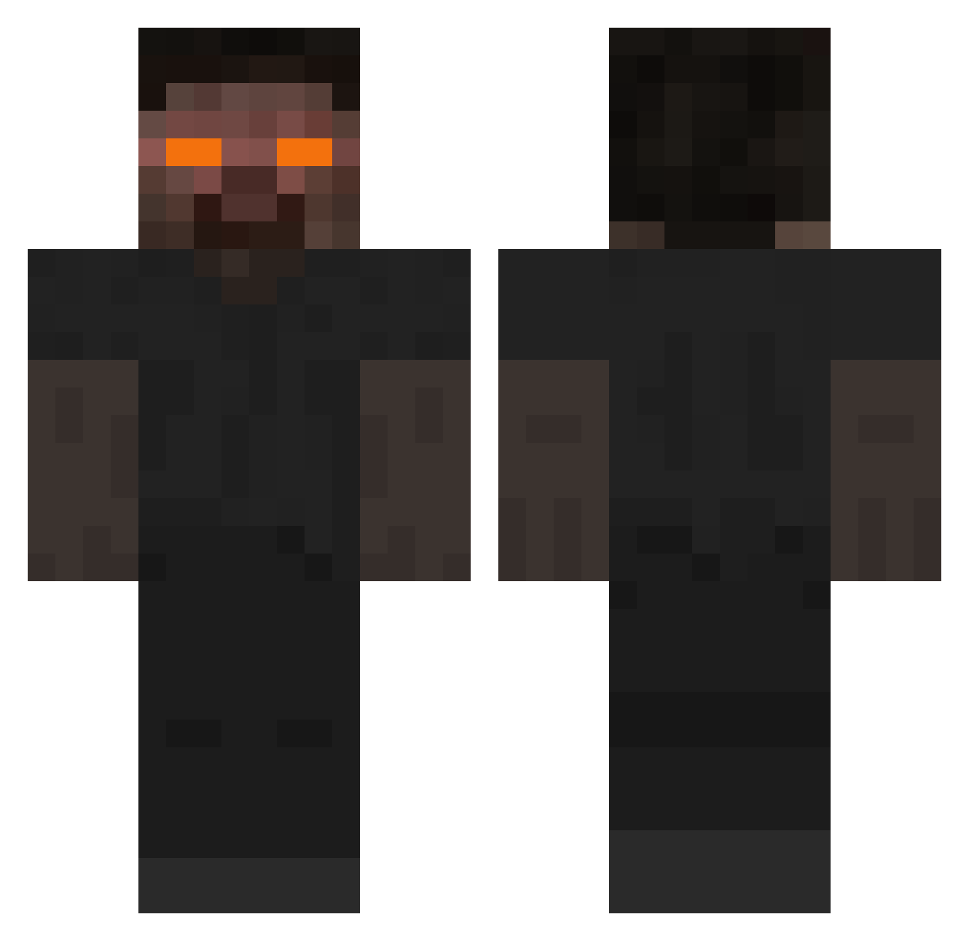 Ninjesuz Minecraft skin, front and back view
