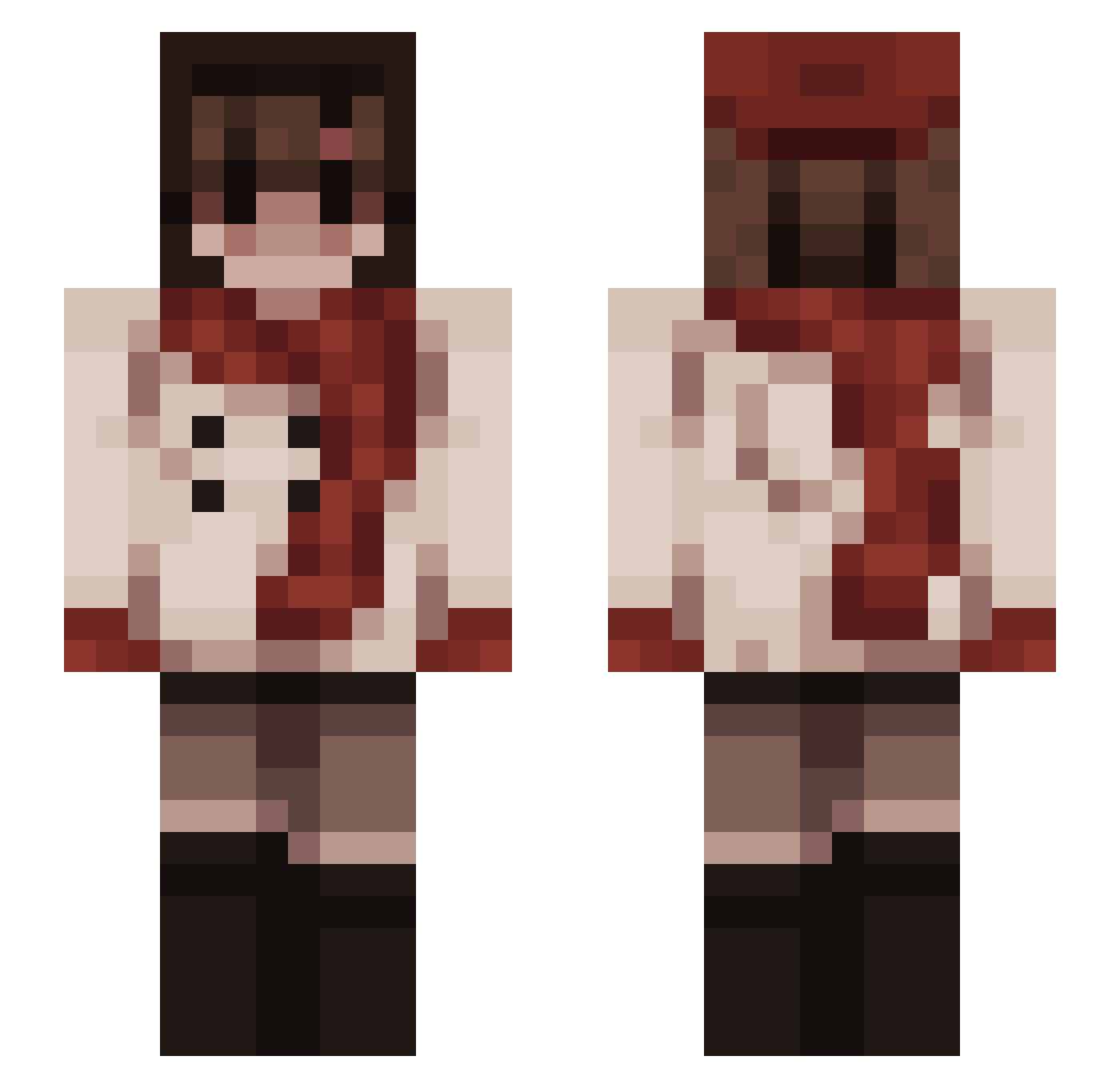 AlienTidizz Minecraft skin, front and back view