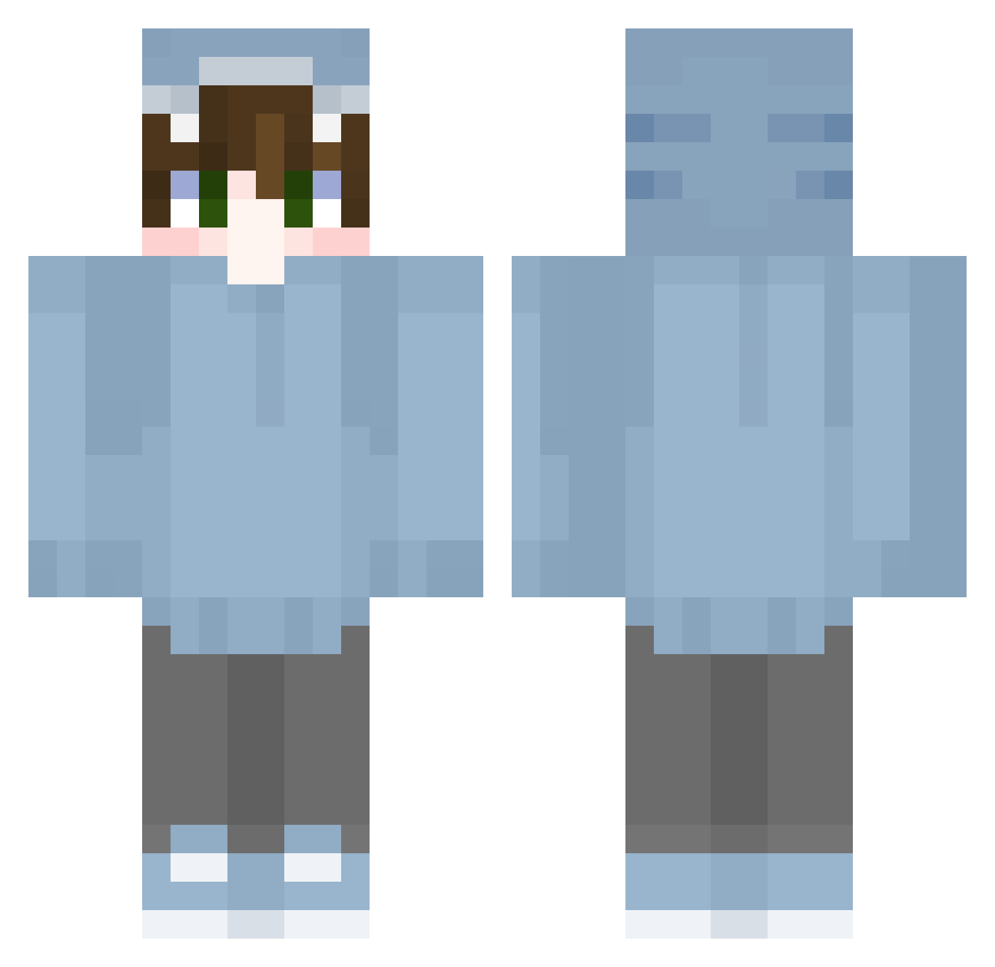 linodino0 Minecraft skin, front and back view