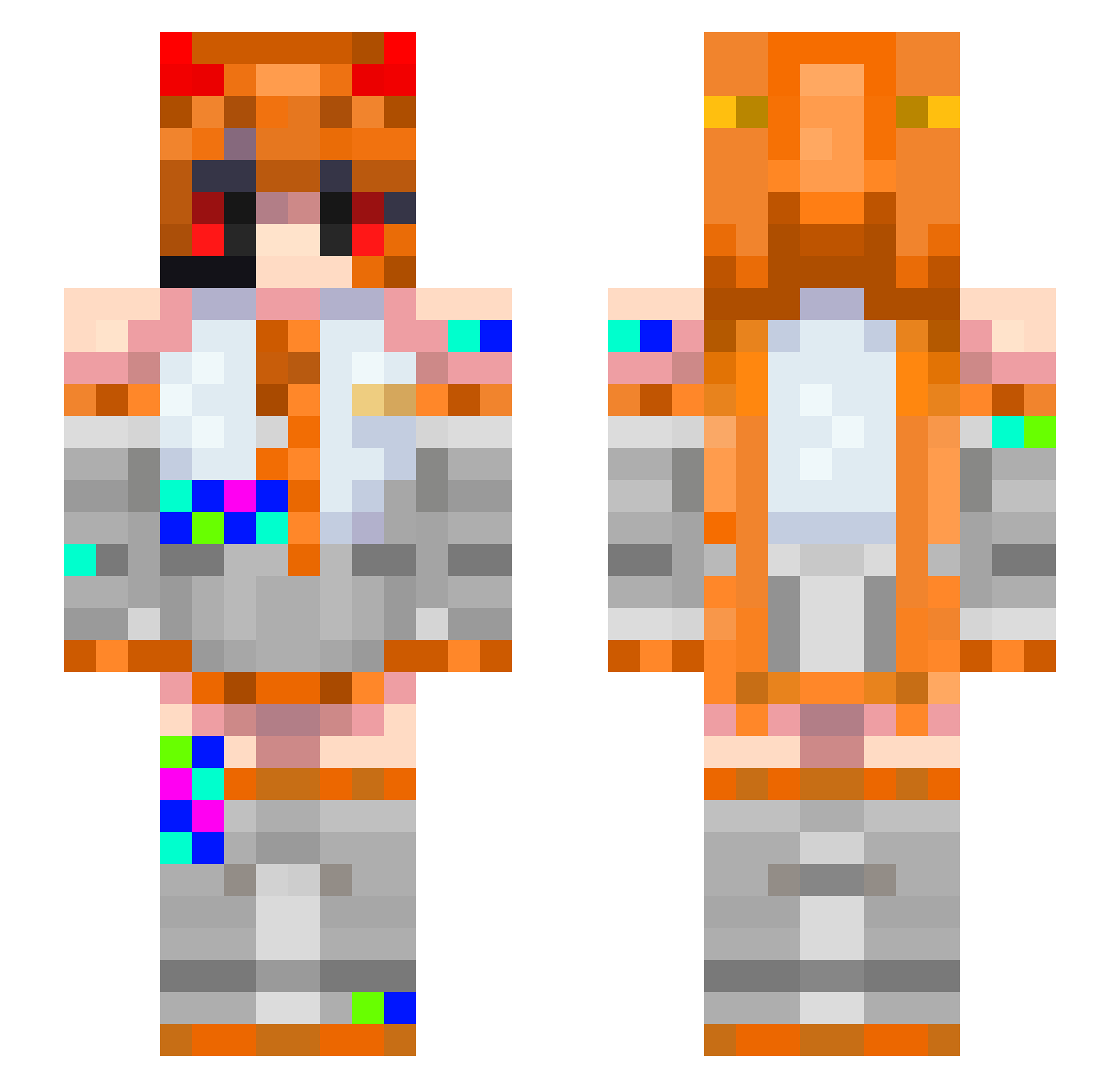 henryyrx Minecraft skin, front and back view