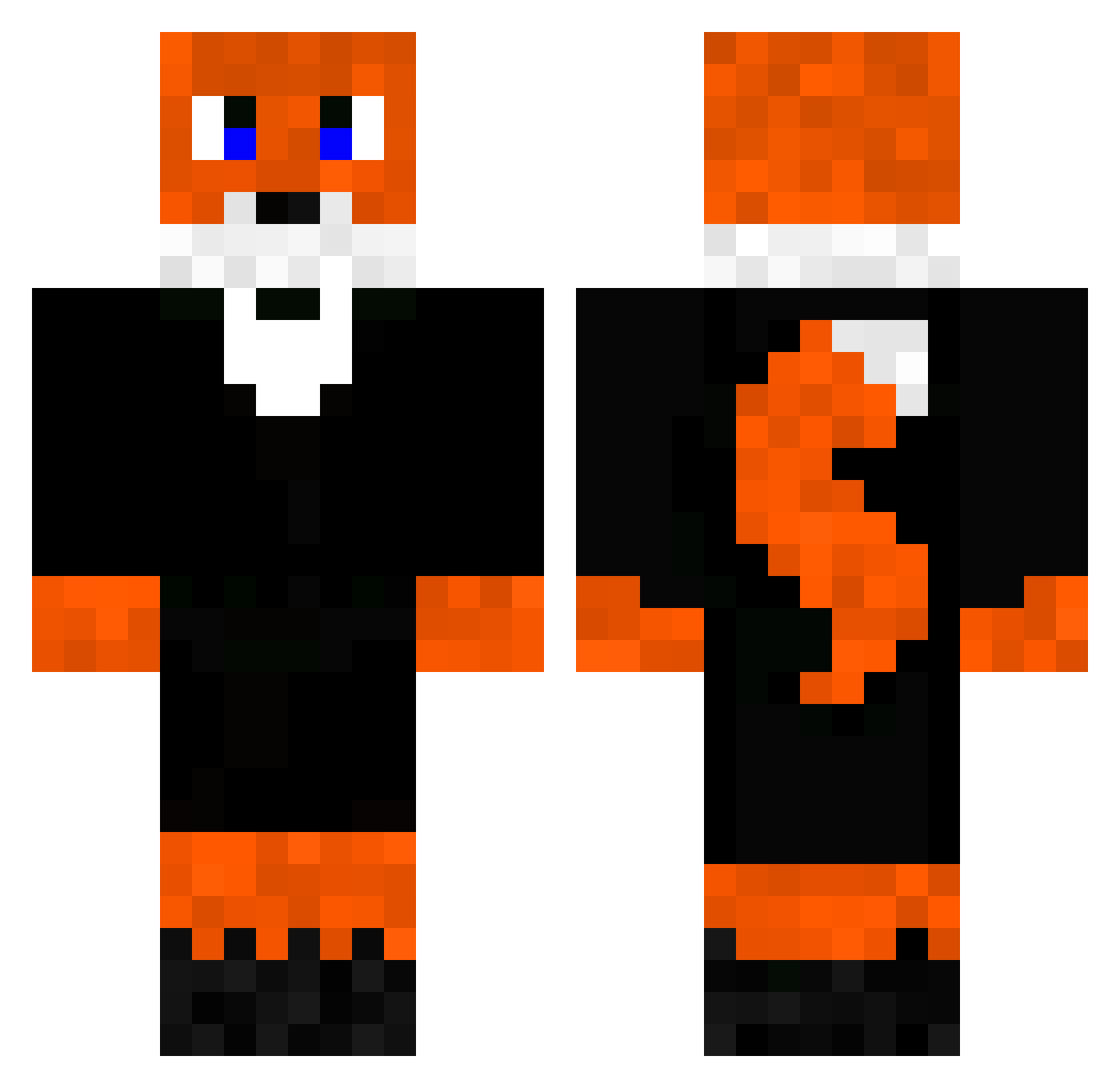 Tetragonus Minecraft skin, front and back view