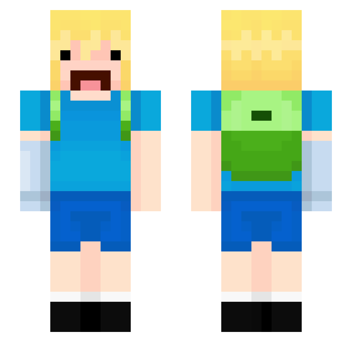 Abyss_BW Minecraft skin, front and back view