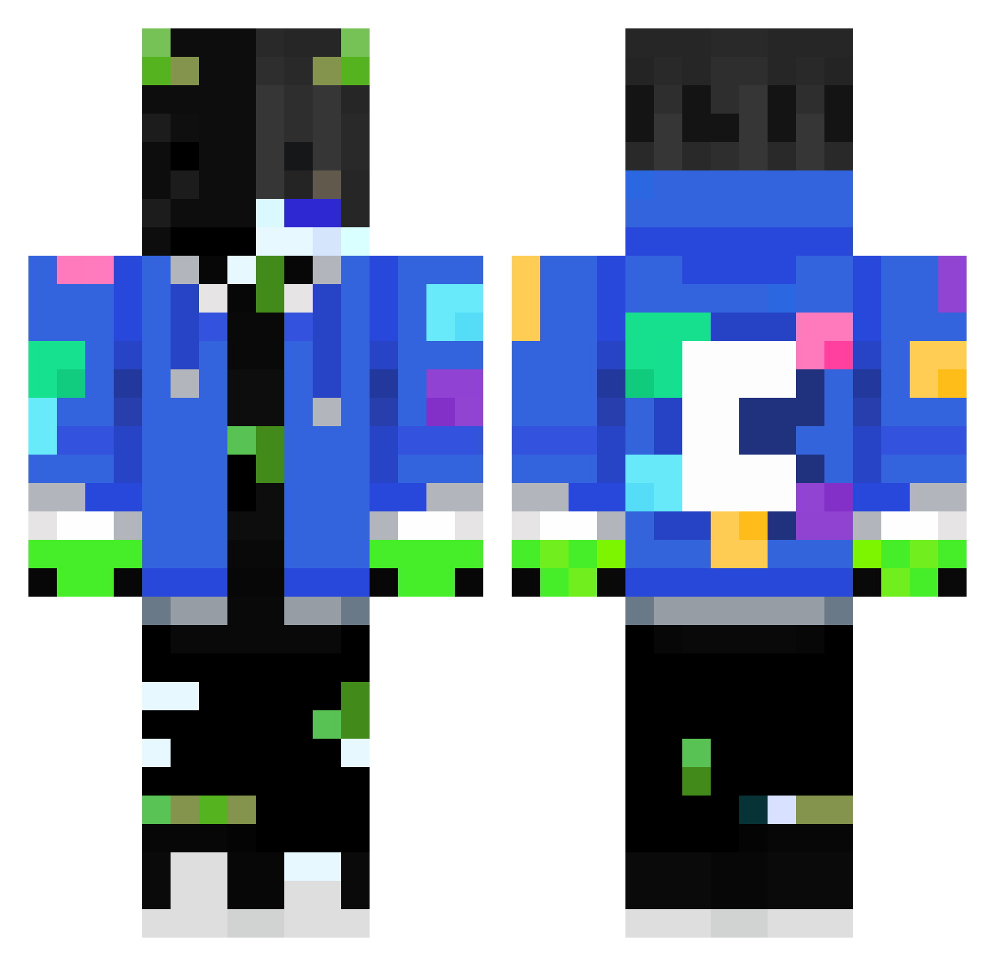 qEnderK Minecraft skin, front and back view
