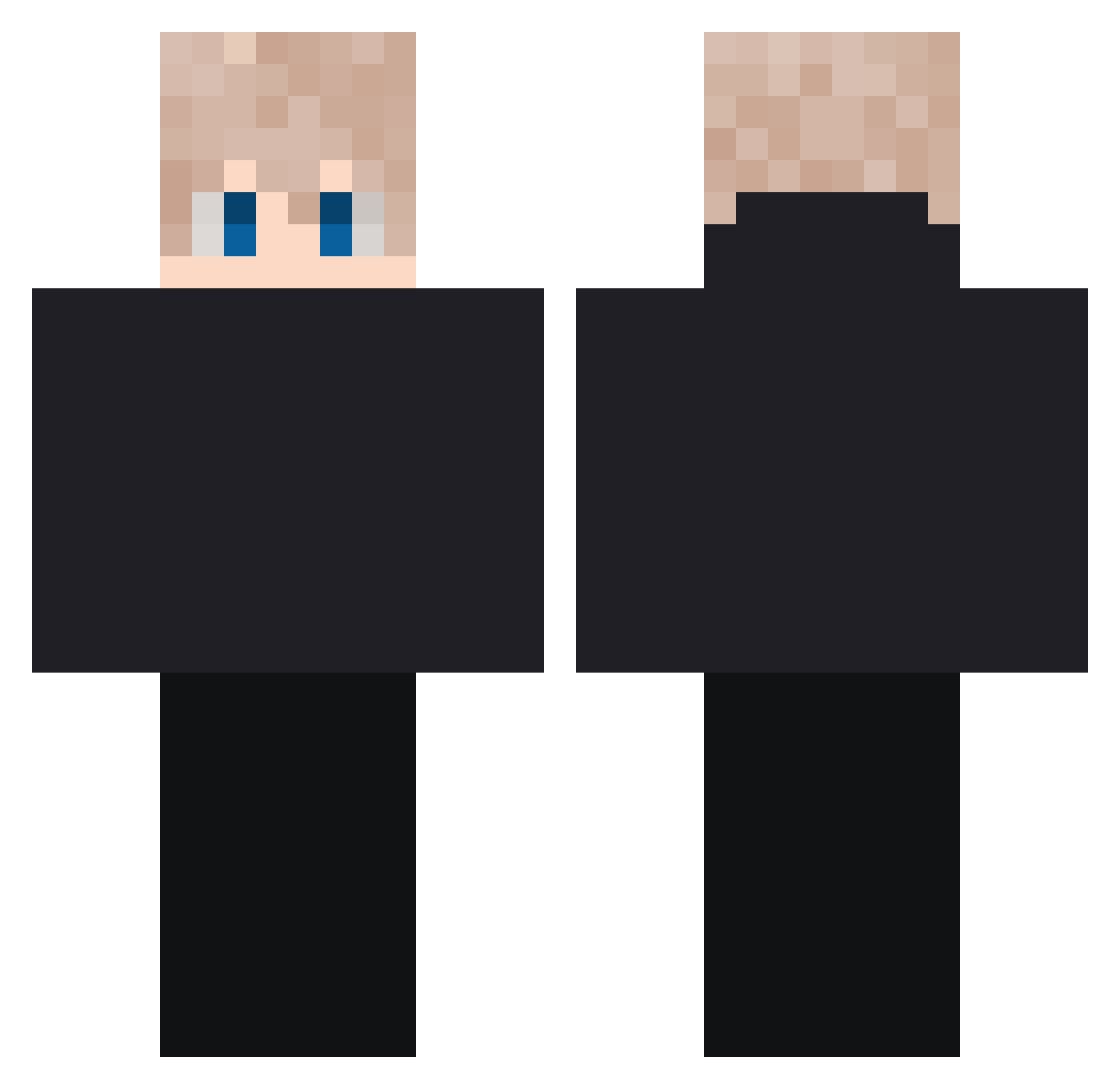 Montir Minecraft skin, front and back view
