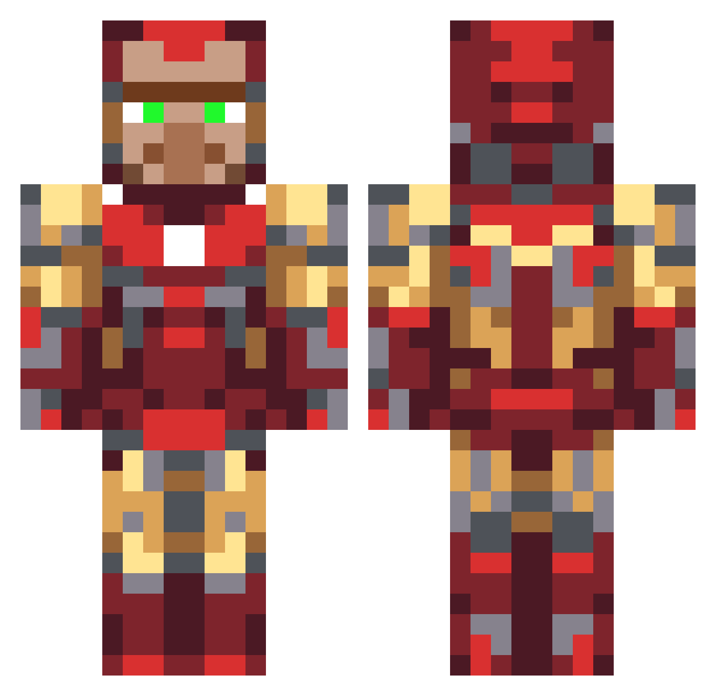 BassieAdventure Minecraft skin, front and back view