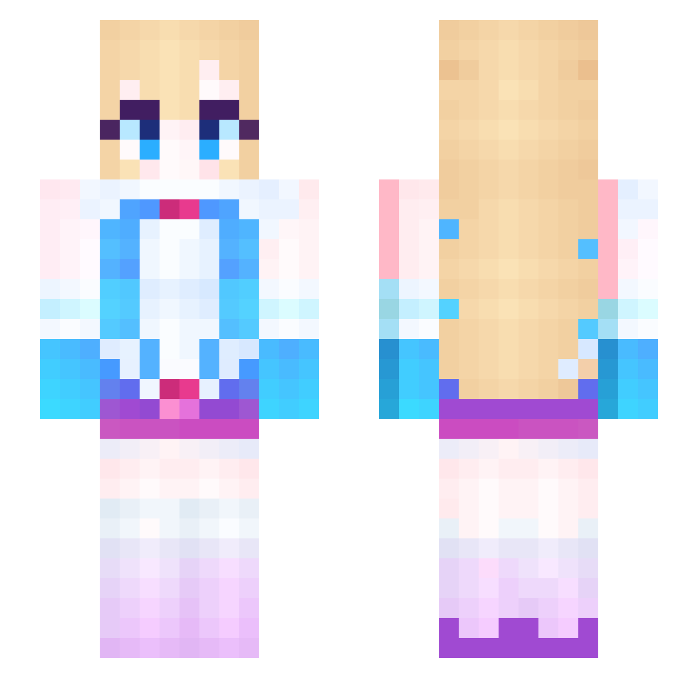 Goshich Minecraft skin, front and back view
