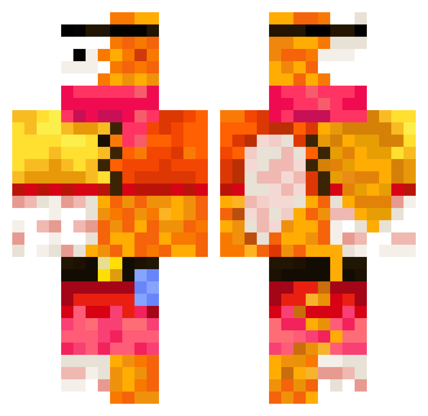 ScrapsInTheBin Minecraft skin, front and back view