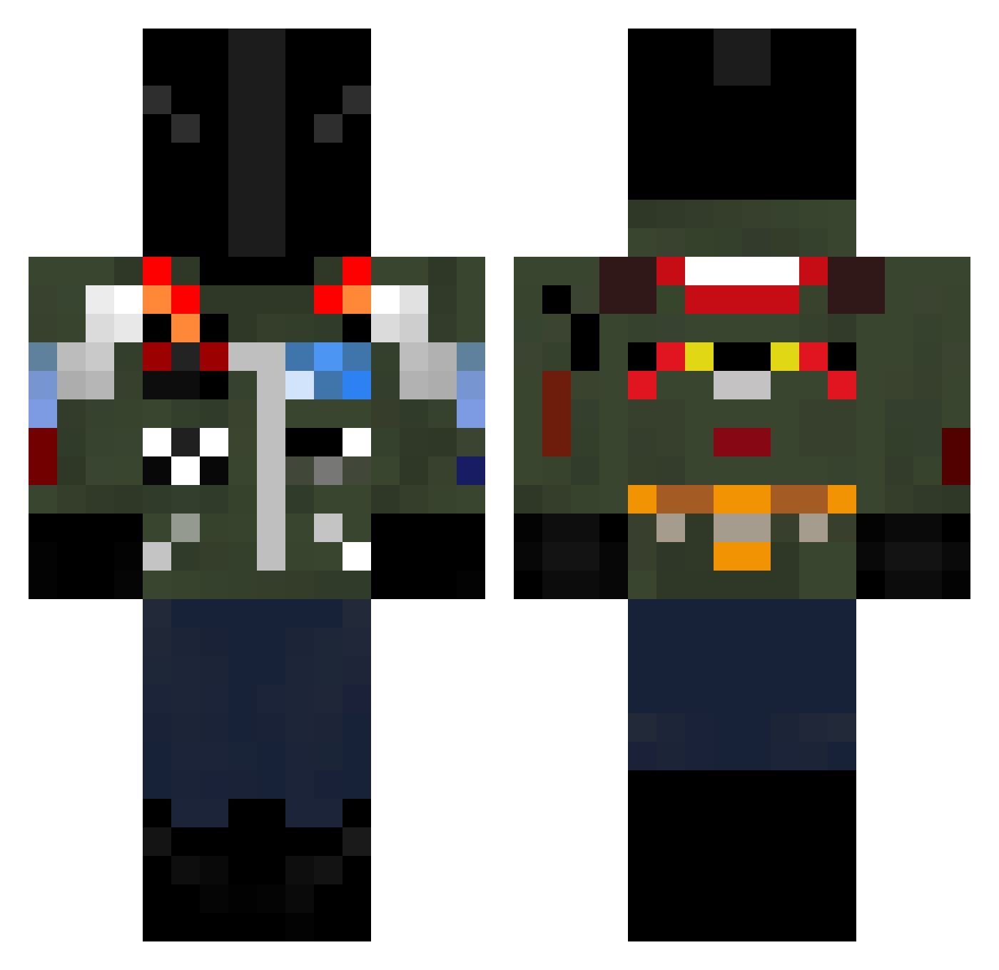 screwhead556 Minecraft skin, front and back view