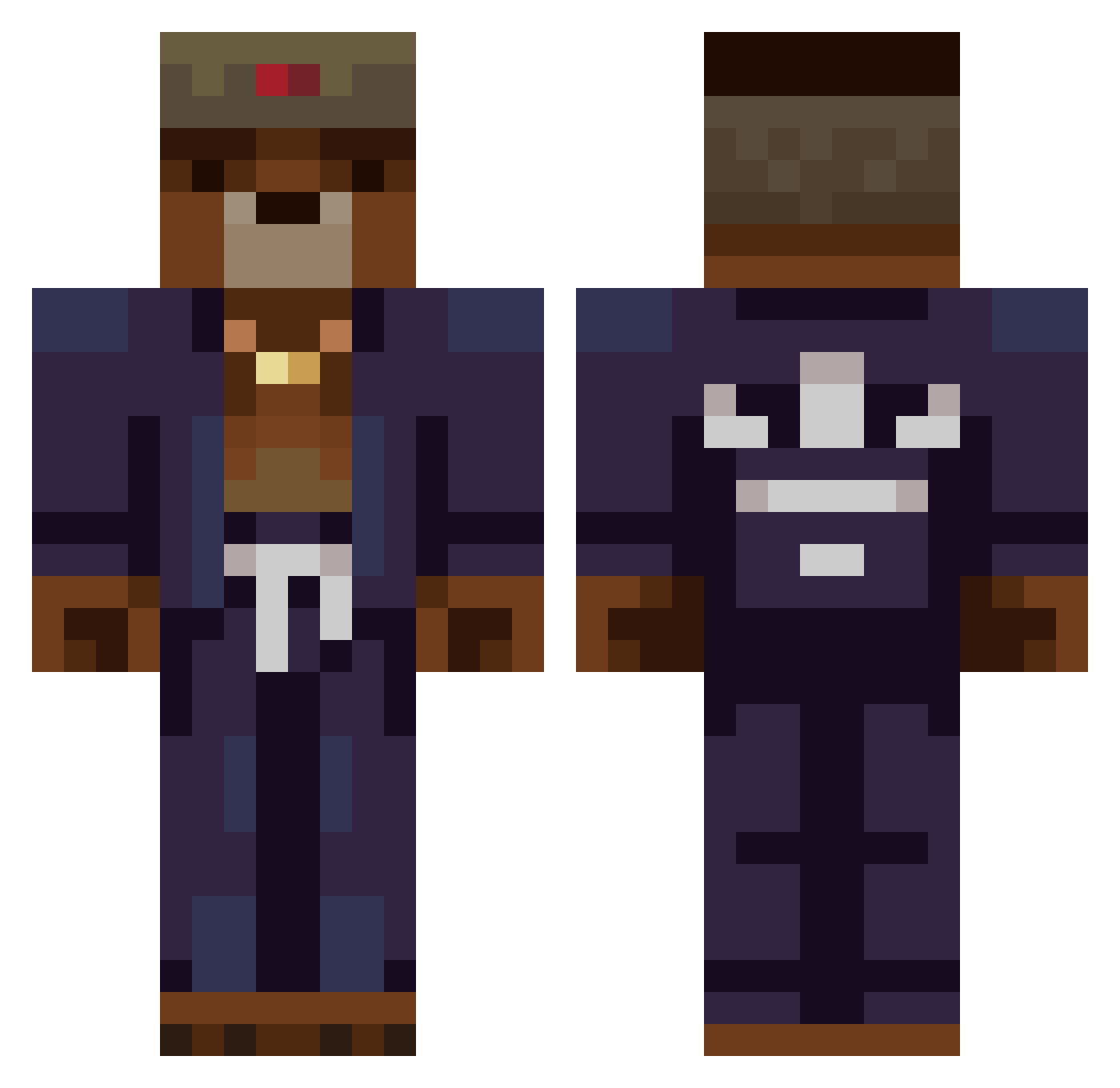 AlexKali Minecraft skin, front and back view