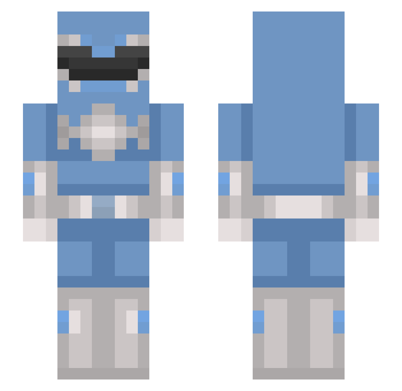aceneria Minecraft skin, front and back view