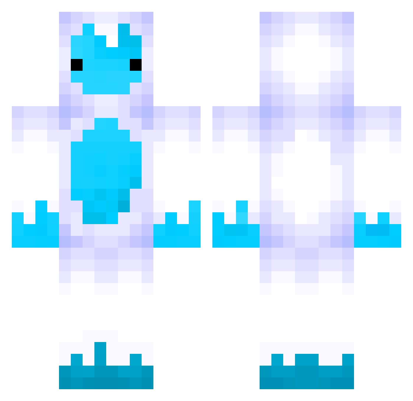SourLlama Minecraft skin, front and back view