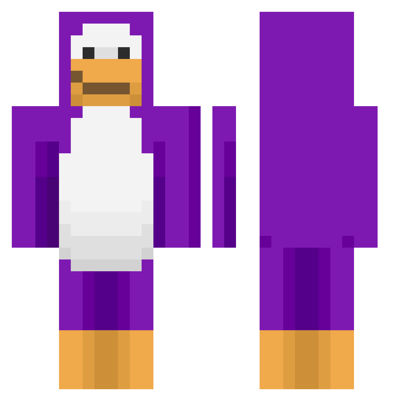 ImTorrent Minecraft skin, front and back view