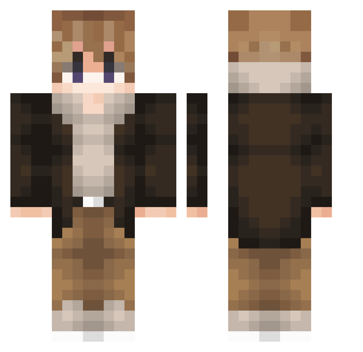 skrrLevi Minecraft skin, front and back view