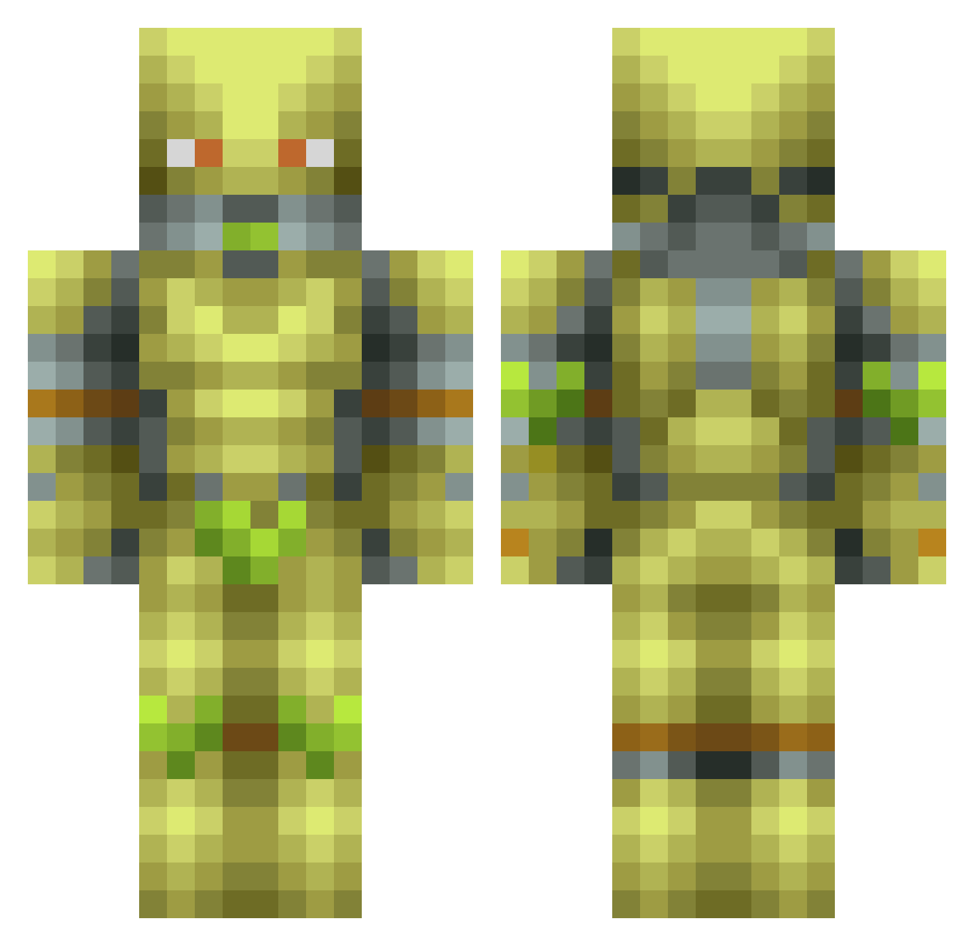 JT7201 Minecraft skin, front and back view